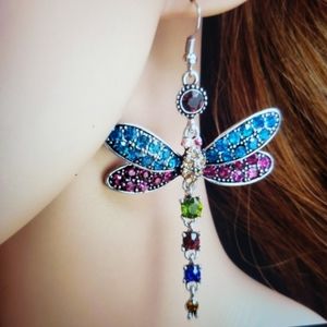 beautiful earrings dragonfly 925 sterling silver